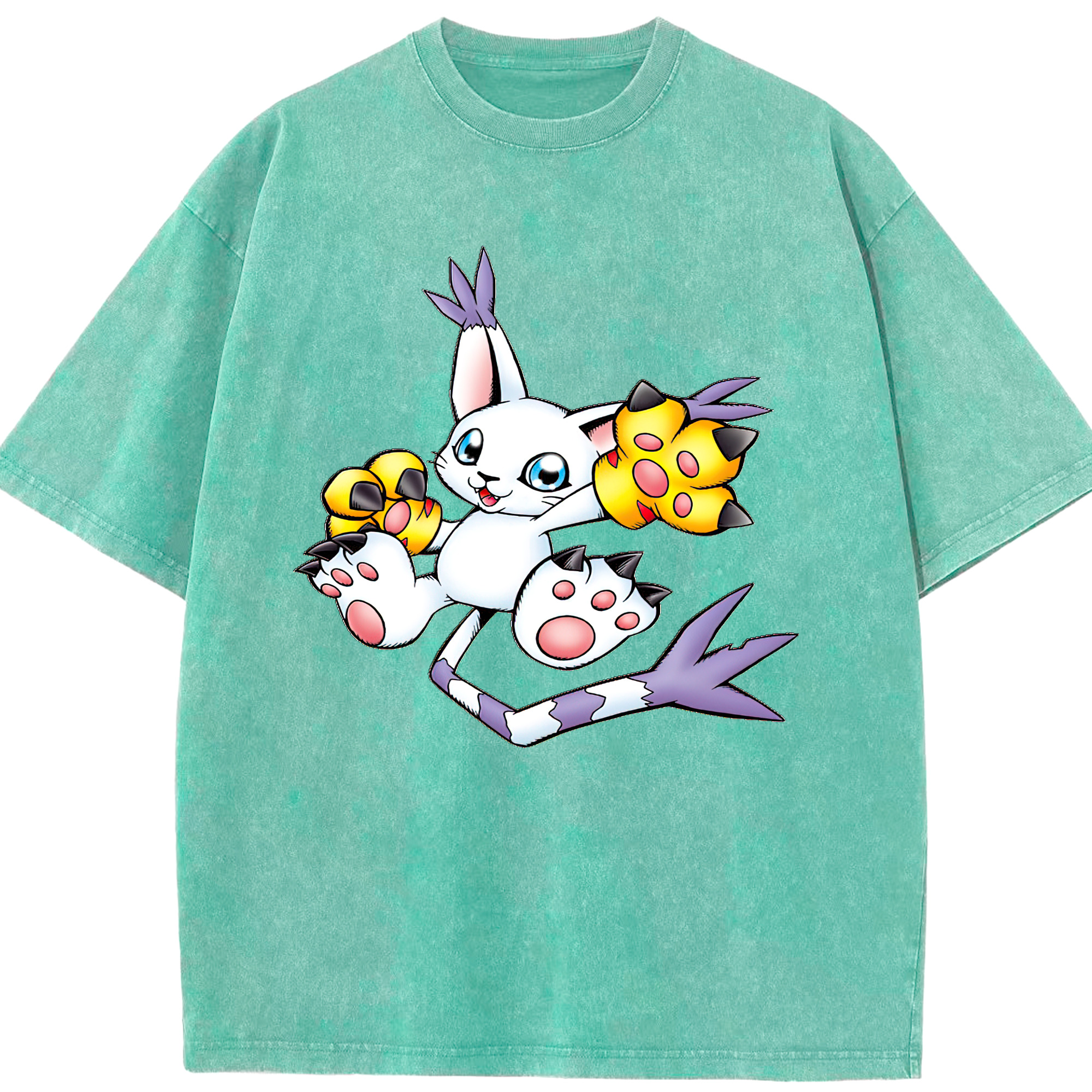 （画像用） Digimon デジタルモンスター/デジモン 綿100% ヴィンテージ風 半袖Tシャツ（フロントプリント）